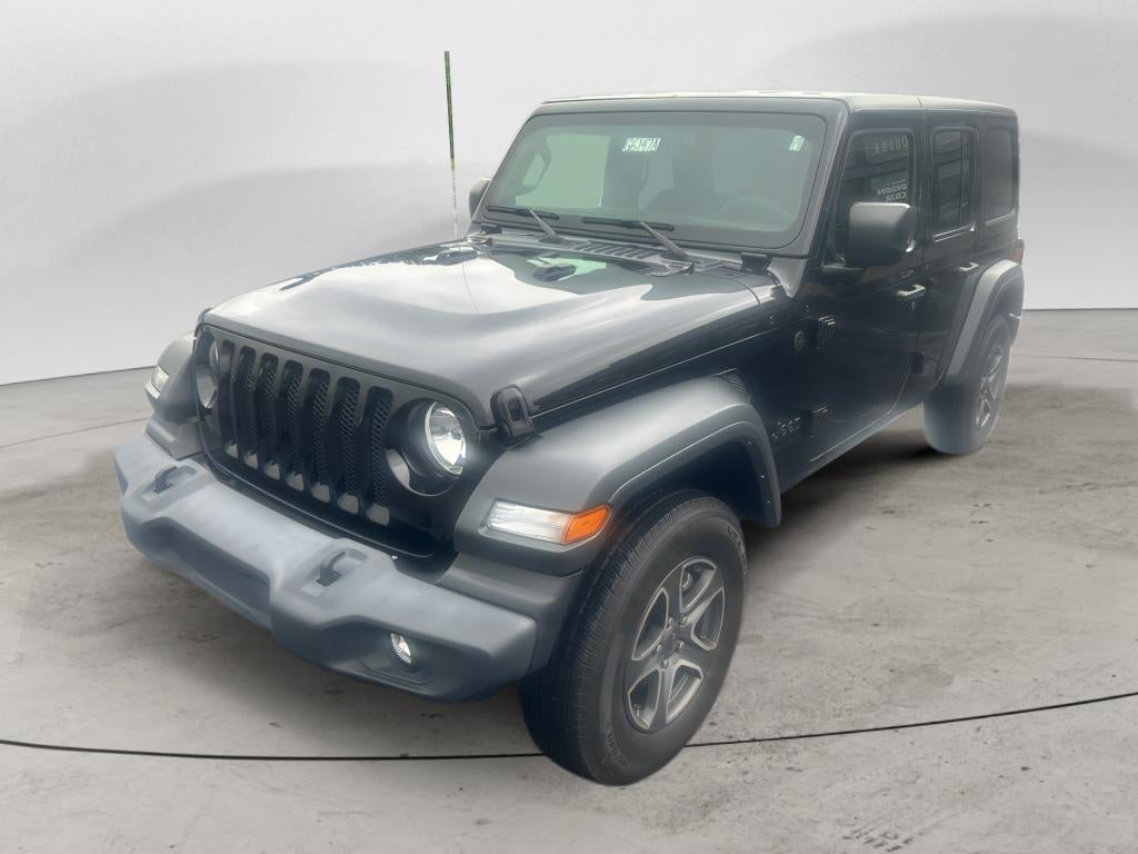 2023 Jeep Wrangler 4-Door Sport S 4x4 in Black Clearcoat — front three-quarter view