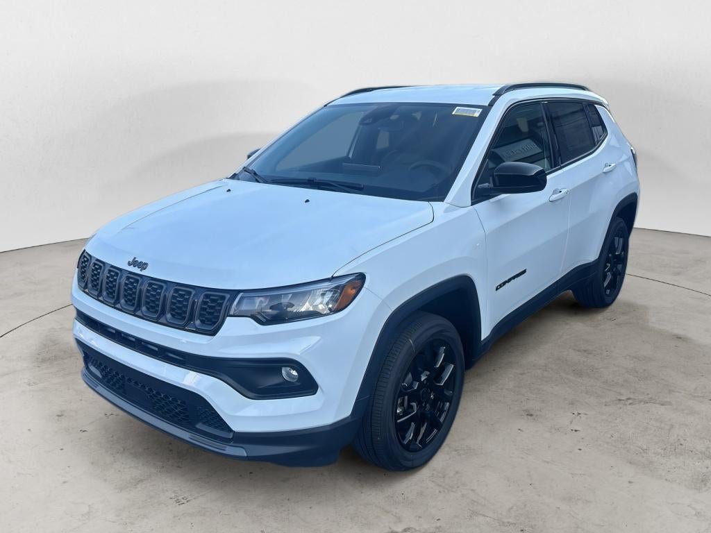 2026 Jeep Compass COMPASS LATITUDE ALTITUDE 4X4 in Bright White Clear-Coat Exterior Paint — front three-quarter view